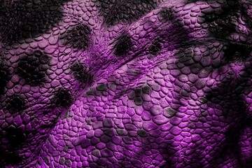 Detail of lilac scaly leather with black maps. Material for the production of leather goods -...