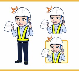 工事現場にいる誘導員