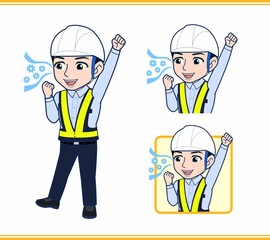 工事現場にいる誘導員