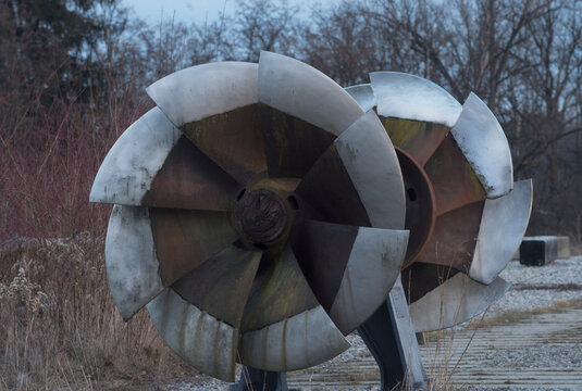 A Rusty And Old Francis Turbine