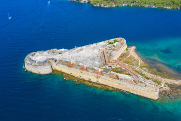 Aerial view of Saint Nicholas fortress in Sibenik, Croatia