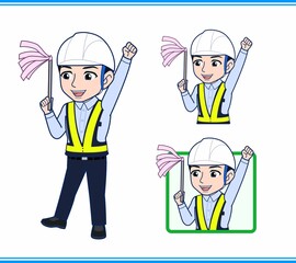 工事現場にいる誘導員