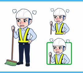 工事現場にいる誘導員