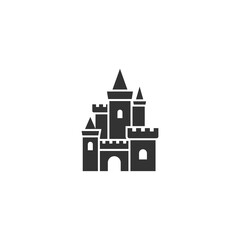 Magic farirytale Castle. cartoon icon. Tower, fortress. fairy tale, magic, fantasy logo.