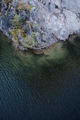 mountain in the water