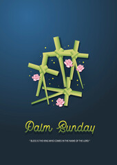 Cross made from palm leaves