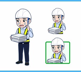 工事現場にいる誘導員