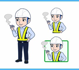 工事現場にいる誘導員