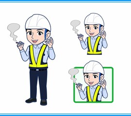 工事現場にいる誘導員