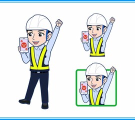 工事現場にいる誘導員