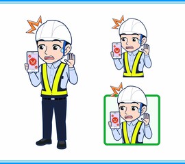 工事現場にいる誘導員