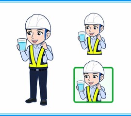 工事現場にいる誘導員