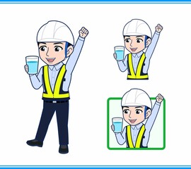 工事現場にいる誘導員