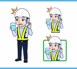 工事現場にいる誘導員