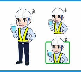 工事現場にいる誘導員