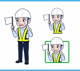 工事現場にいる誘導員