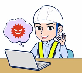 工事現場にいる誘導員