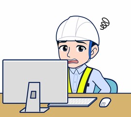 工事現場にいる誘導員