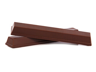 Chocolate bars isolated on white background