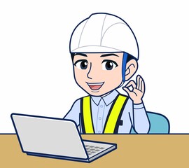 工事現場にいる誘導員