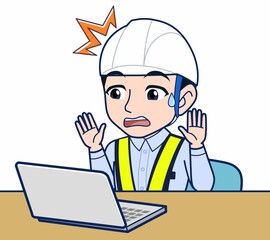 工事現場にいる誘導員