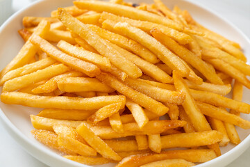 French fries with sour cream and ketchup