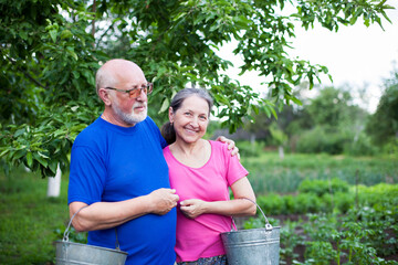  mature men and women at   garden works