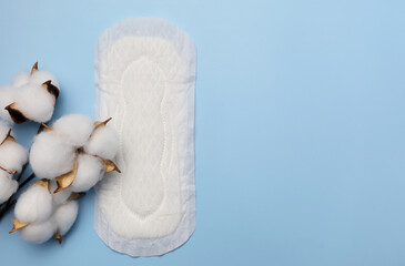 Cotton plant flower and sanitary pad