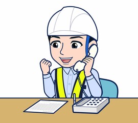 工事現場にいる誘導員