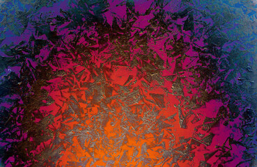 Fototapeta na wymiar Metallic red and blue background with abstract spots and gradient.