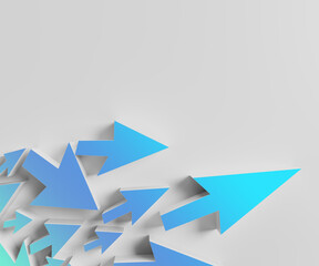 3D rendering abstract Arrow background with waves. Creative Architectural Concept.