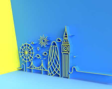 3d Travel the world monument concept - 3D Render Fleyer/Poster Design.