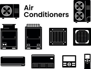 Illustration Icon of Air conditioners (black)