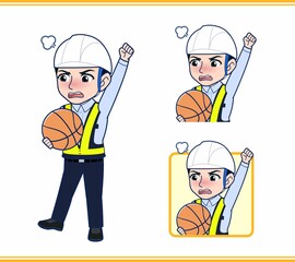 工事現場にいる誘導員