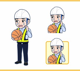 工事現場にいる誘導員