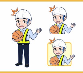 工事現場にいる誘導員