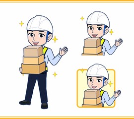 工事現場にいる誘導員