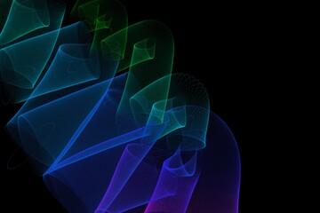 Abstract line wave. Futuristic background in light neon tone. Modern surface design style. Texture for Wall decoration, Banner, card, Poster, Cover, wall decoration. Minimal Concept.