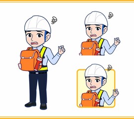 工事現場にいる誘導員