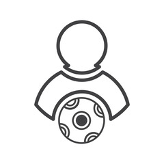 football player ilustration design. outline style football player icon set isolated on white background. ready use vector.