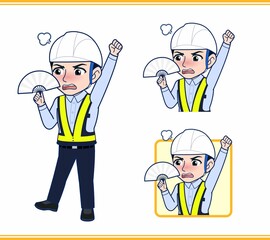 工事現場にいる誘導員
