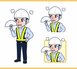 工事現場にいる誘導員