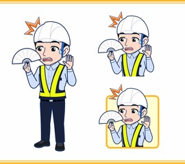 工事現場にいる誘導員