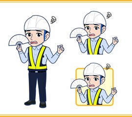 工事現場にいる誘導員