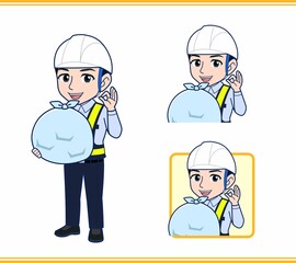 工事現場にいる誘導員