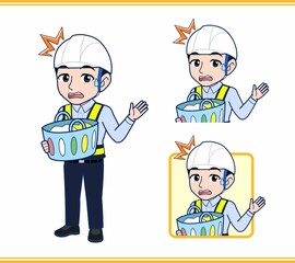 工事現場にいる誘導員