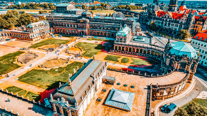 Zwinger Palace (Der Dresdner Zwinger) Old Masters Picture Gallery, which was almost completely destroyed during the Second World War. Saxony, Germany.