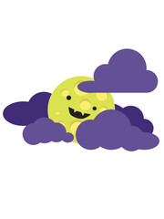 full moon with clouds