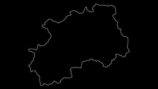 Aileu East Timor municipality map outline animation