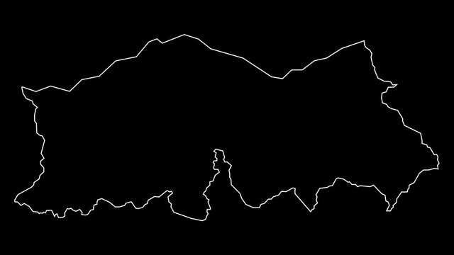 Baucau East Timor municipality map outline animation